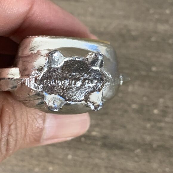 Vintage Salt & Pepper Shaker Metal Silver Coffee Tea Pot with Tray 1.5" - 3PCS - Picture 10 of 10